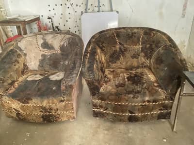 1. large 2. small sofa &1. table complete sofa set