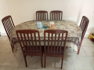 Dining Table Set with Chairs – Solid Wood – 6 Seater – Urgent Sale