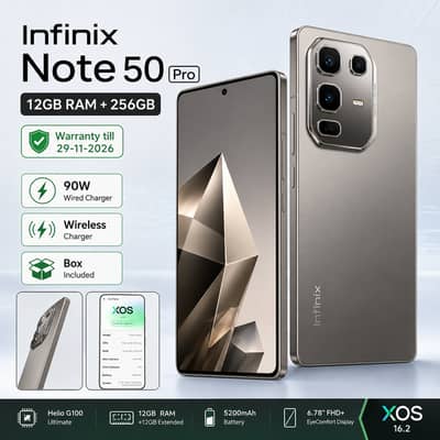 Infinix Note 50 Pro | 12GB RAM + 256GB | Warranty + Box + 90W Charger