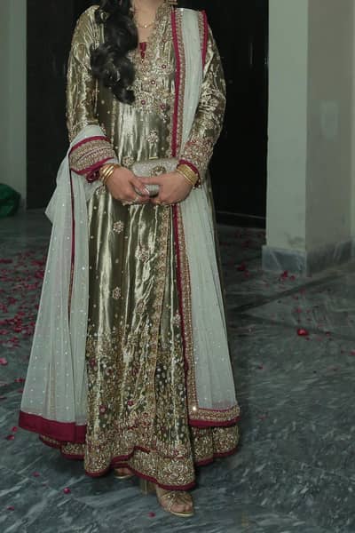 Haris shakeel dress angrakha stylle frock and designer saree