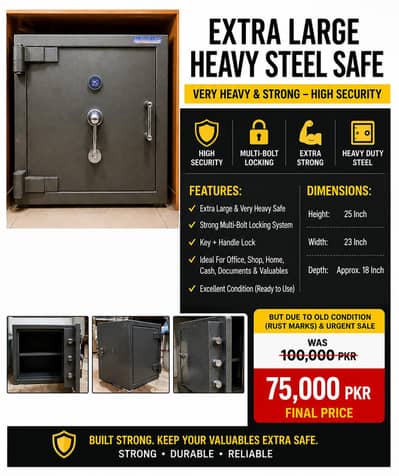  Heavy Duty Steel Safe / Tijori - Extra Large - 75,000 Final 