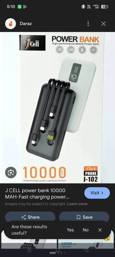 10000 mAh Fast charging Support, Pin Pack Available
