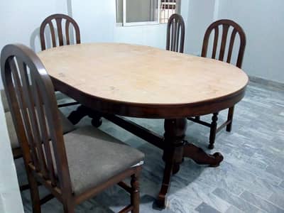 Classic 6-Seater Oval Wooden Dining Set