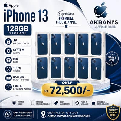 Apple iPhone 13 128GB JV Factory Locked | System Active | Box Pack