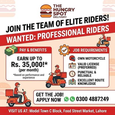 Riders Required / Outdoor Order Takers Required / Job Offer