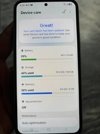 Samsung A54 5G with box Memory 8/128 Condition 10/10 white colour
