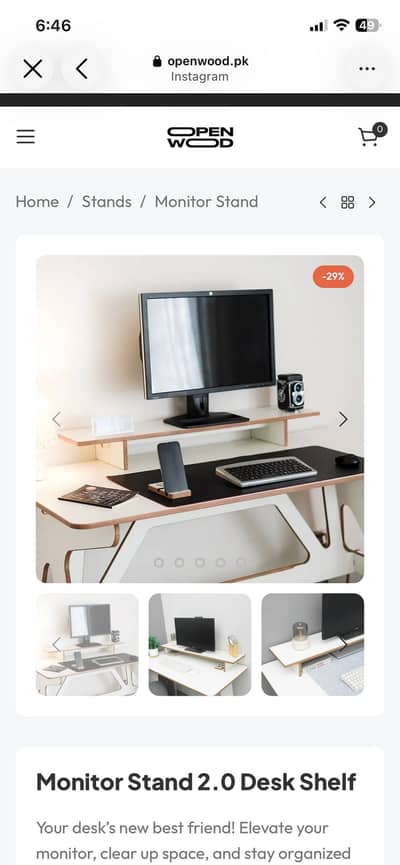 Monitor Stand | Office | Studio | Wooden Stand | Office Desk