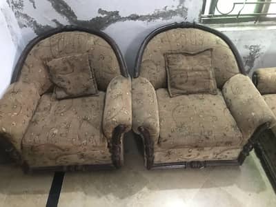 5 Seater Wood Sofa