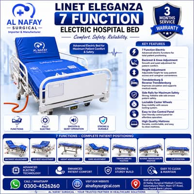 ICU Electric Hospital Bed – Patient Hospital Bed - 7 Function