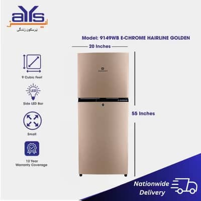 Dawlance 9149-WB Refrigerator (9 Cubic Feet, E-Chrome,