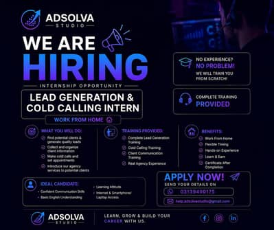 We're hiring lead generation and cold calling interns