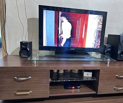 Premium, Minimalist Wood & Glass TV console