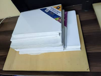 1 drawing board + 8 canvases + 1 metal easel with carry cover