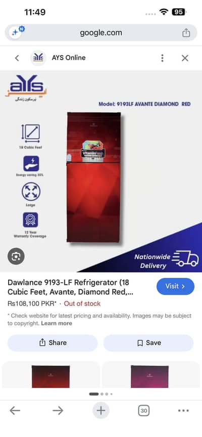 Dawlance Refrigerator 9193 LF