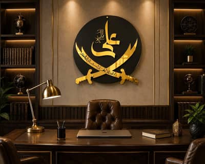 Premium Gold Acrylic & Black Wood