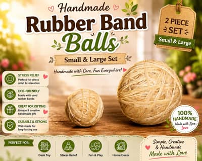 handmade Rubber band ball set
