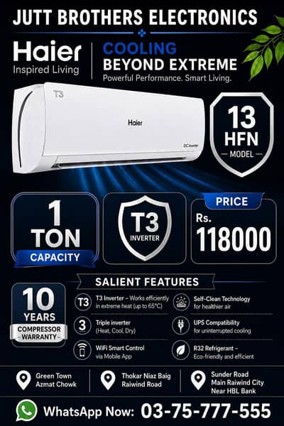Haier 1 Ton T3 Inverter Ac