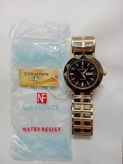 ⌚ Naviface Gold & Black Elegant Water-Resistant Watch