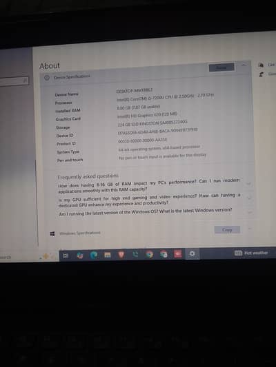 Core i5 7 th generation laptop for sale