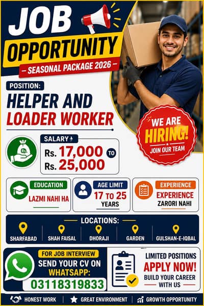 loader and helper jobs available