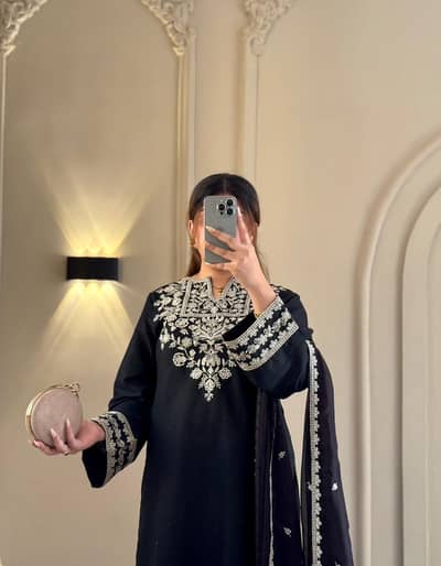  3Pcs Embroidered Cotton Suit  6,000/- PKR