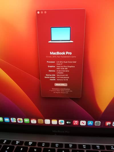APPLE MACBOOK PRO 13" CORE i7 2017 | 8GB RAM LPDDR3|256GB SSD