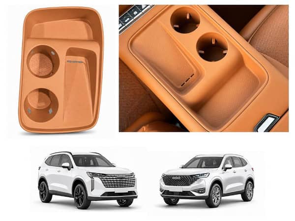 Haval H6 Facelift Center Console Silicone Cup Holder Cover and Organizer Tray | (Tan Brown) 2021-2026 | Perfect Fit For Haval