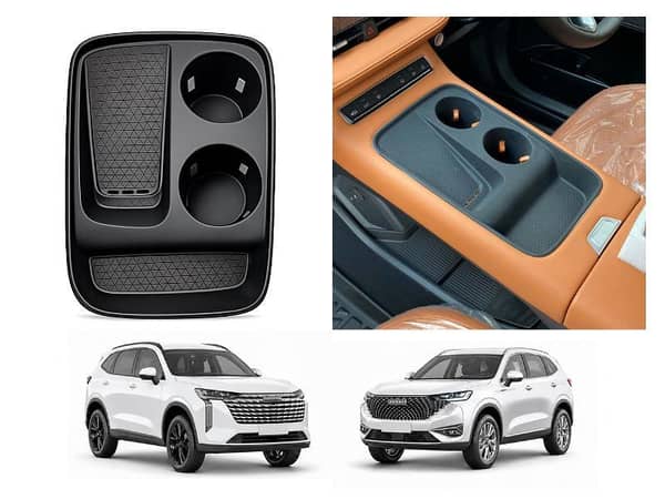 Haval H6 Facelift Center Console Silicone Cup Holder Cover and Organizer Tray | (BLACK) 2021-2026 | Perfect Fit For Haval