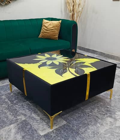 Glass-Top Centre Table (3 × 3 ft)
