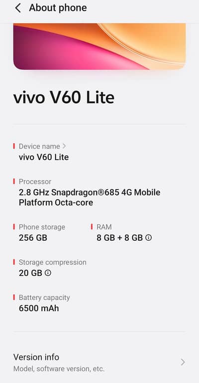 Vivo V60 lite