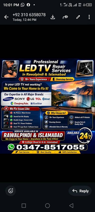 Specialist LCD / LED Repairing Services – Home Service Available