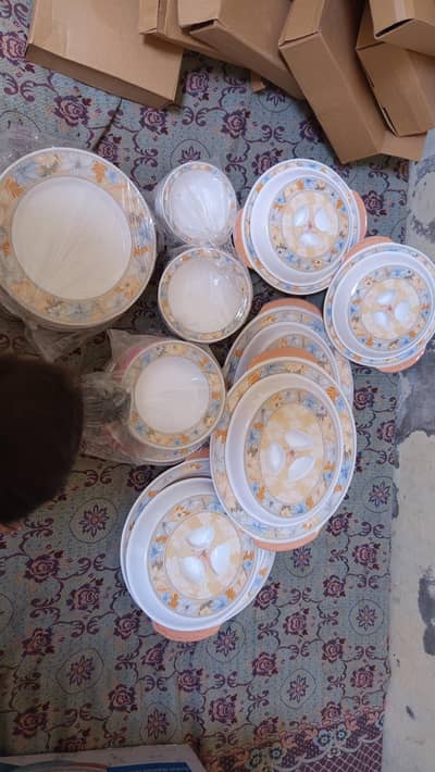 Brand New Melamine 80 pcs dinner set | Double glazed crockery set|