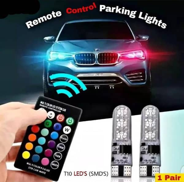 LEDs Remote Control Car / Bike Parking Lights Bulb Universal SMDs (Multicolor)