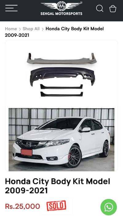 Honda city 2009/2021 body kit