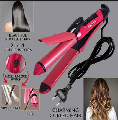 Nova 2-in-1 Professional Hair Straightener & Curler – Multi-Function