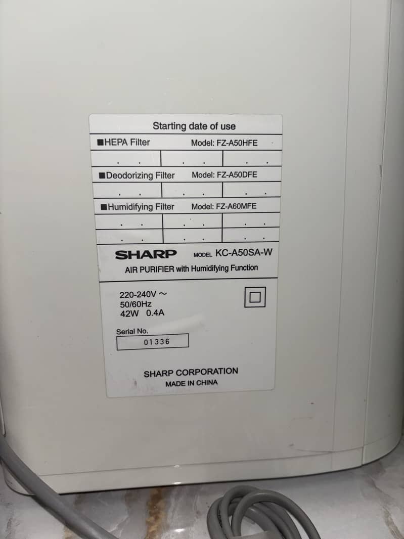 Sharp Air purifier + humidifying function 2