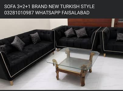 SOFA SET 3+2+1 BRAND NEW NEVER USED 10.10 TURKISH 03281010987