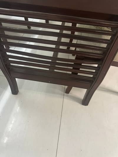 Dining table total wood top glass