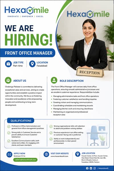 Front desk manager + food coordinator
