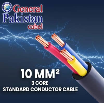 10 MM 3 CORE COPPER CABLES 7/52 WIRE GENERAL PAKISTAN CABLES