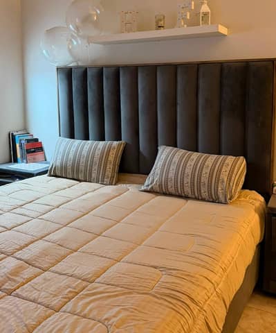 full bed set for sale with bed, mirror, side tables and dressing table