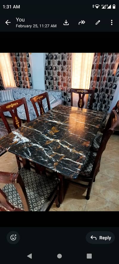 6 seater dinning table
