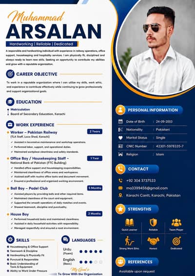 2 Years Railway Experience | Office Boy / Assistant / Helper Available