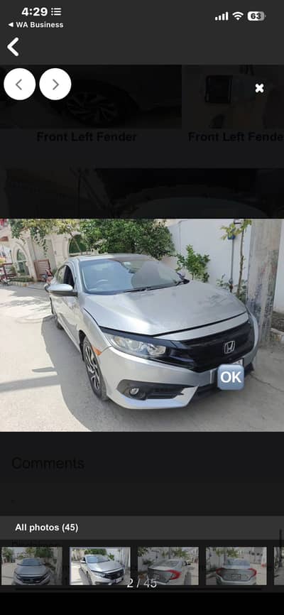 Honda Civic oriel 1.8 I-VTEC CVT UG FULL
