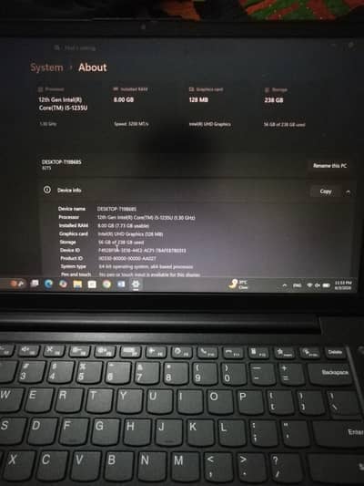 Lenovo core i5 12th Gen | 8GB RAM |256GB SSD| PM Laptop Scheme 10/10