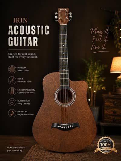 IRIN Acoustic Guitar – Excellent Condition, Great Sound