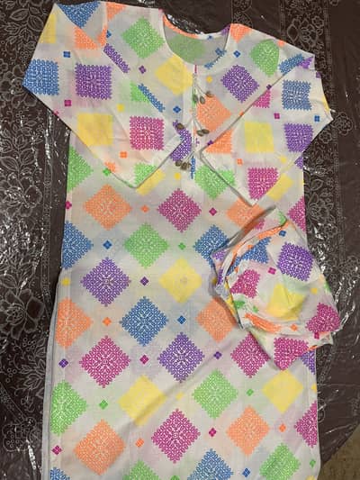 2pcs stitched standard size lawn suit available for sale