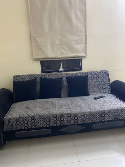 Black 3 seater Sofa cum bed Urgent selling