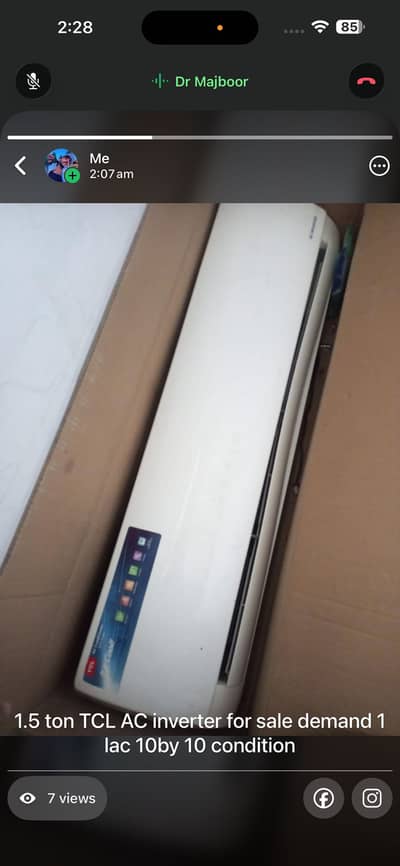 1.5 ton TCL AC inverter for sale demand 1 lac 10by 10 condition