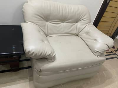 excellent condition seven seater sofa set with center and side tables